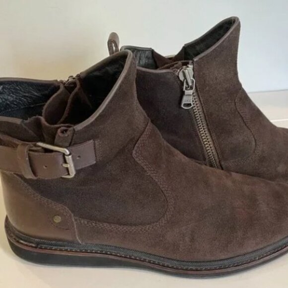 John Varvatos Suede/Leather Zip Boots - Brown Size 9 1/2 main image 5